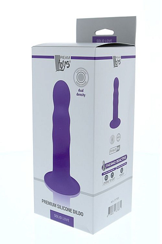 Фиолетовый фаллоимитатор-реалистик Dream Toys PREMIUM RIBBED DILDO 21703 (18 см)