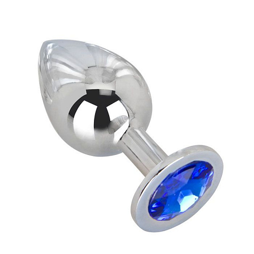 Большой стальной плаг с синим кристаллом Erotic Fantasy Blue Space EF-HM-011 (9,5 см)