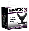 Чёрная анальная V-образная пробка с вибрацией Orion Black Velvets Vibrating Anchor Plug 0589543 (10,3 см)