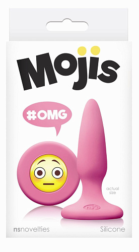 Розовая силиконовая пробка NS Novelties Emoji Face OMG NSN-0511-34 (8,6 см)