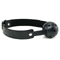 Чёрный пластиковый кляп-шар Sportsheets и Sex Mischief Breathable Ball Gag SS10023