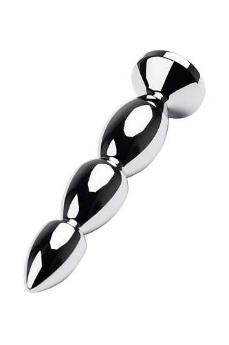 Серебристая анальная ёлочка с синим кристаллом ToyFa 717041-6 (14 см)