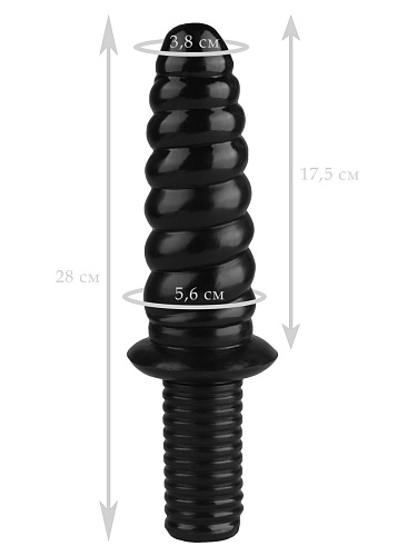 Чёрный фантазийный фаллоимитатор Сумерки богов «Улитка» 1015-80 BX DD (28 см)