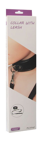 Чёрный ошейник с поводком Erokay EK-3113-BLK