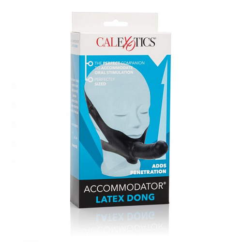 Чёрный страпон для оральной стимуляции California Exotic Novelties The Original Accommodator Latex Dong SE-1514-03-3