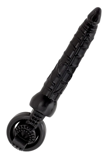 Чёрная вибронасадка с анальным стимулятором ToyFa 908001-5