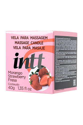 Массажная свеча для поцелуев с ароматом клубники INTT Strawberry VB01