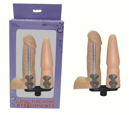 Телесная сменная двойная насадка для секс-машин MyWorld - DIVA 910683