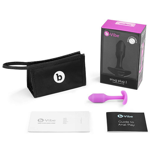 Розовая пробка для ношения b-Vibe Snug Plug 1 BV-007-FUC (9,4 см)