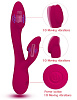 Малиновый вибратор с клиторальной стимуляцией Iyiqu RUYI IYQ-YJF-01 (21,5 см)