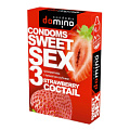 Презервативы для орального секса с ароматом клубничного коктейля Domino Sweet Sex Strawberry Cocktail №3 (3 шт)
