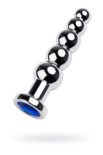 Анальная ёлочка с синим стразом ToyFa Metal 717057-6 (13,7 см)