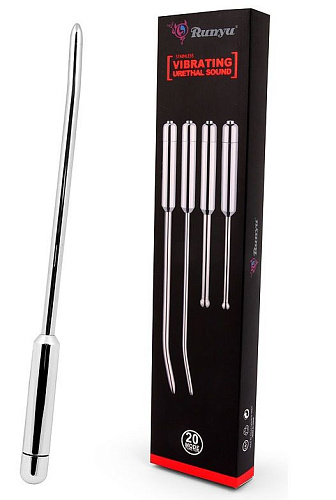 Серебристый уретральный стимулятор с 20 режимами вибрации Bior toys NTU-80620