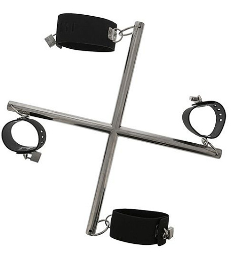 Крестоообразная распорка с манжетами для рук и ног HOG TIE CROSS BAR Dream Toys 21537