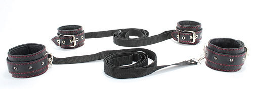 Чёрный бондажный набор с шипами БДСМ арсенал 53022ars