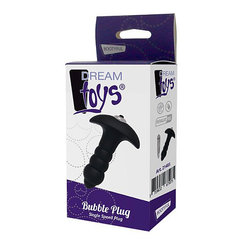 Чёрный анальный вибромассажёр Dream Toys BUBBLE PLUG 21485 (11 см)