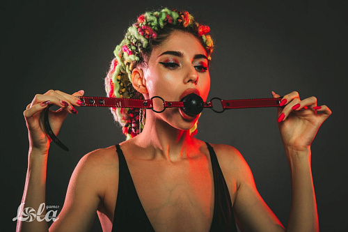 Чёрно-красный кляп-шарик Lola toys Love Bite 1153-01lola