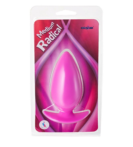 Средняя анальная пробка розового цвета Seven Creations Radical F0123R4SPGAL (10,5 см)