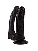Двойной фаллоимитатор на присоске чёрного цвета LOVETOY (А-Полимер) 401900 (15 см)