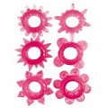 Набор из 6 розовых эрекционных колец разной формы Bior toys MD-33005