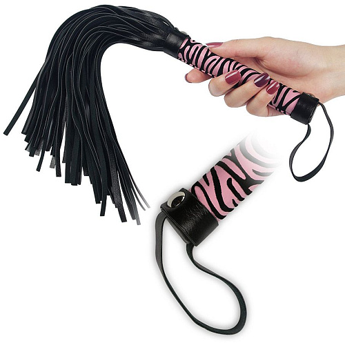 Многохвостая плётка с розовой ручкой Lovetoy 5700100-03 (40 см)