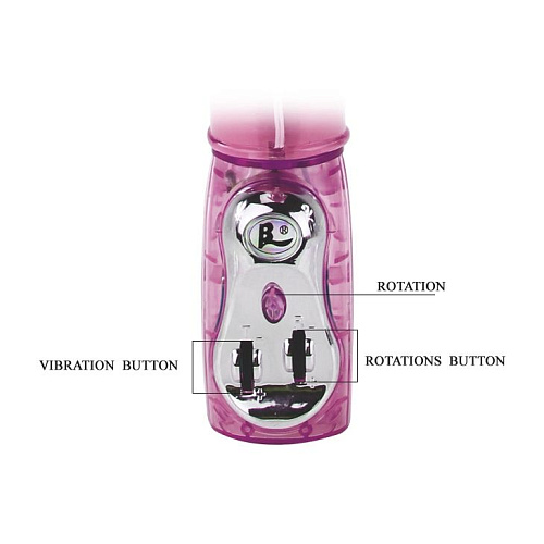 Розовый виброротатор с клиторальным стимулятором и возвратно-поступательным движением Baile BW-020521R-0101 (29,5 см)