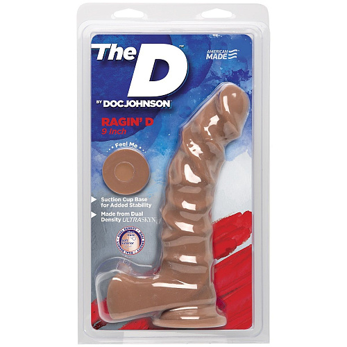 Телесный фаллоимитатор на литой присоске Doc Johnson Ragin D 9 1700-20-CD (22,86 см)