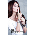 Чёрные наручи с зеркальным элементом Rebelts Rosie Black 7733rebelts