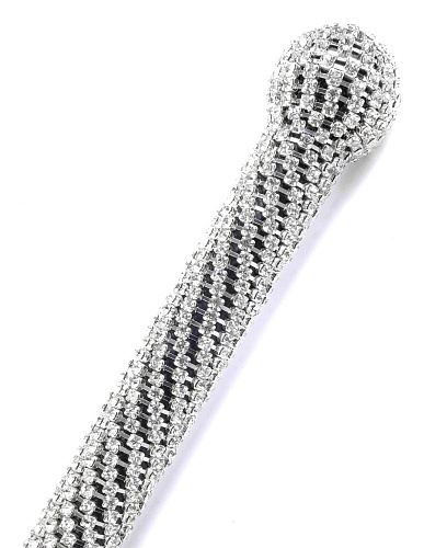 Чёрный стек с ручкой, отделанной кристаллами Pipedream PD3744-00 (71 см)