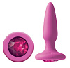 Розовая анальная пробка с розовым кристаллом NS Novelties Glams Mini Pink Gem NSN-0510-74 (8,4 см)