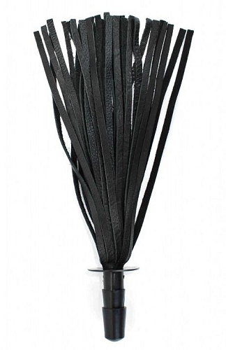 Чёрная плеть со штырьком для насадок БДСМ арсенал 54027 (20 см)