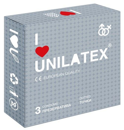 Презервативы с точками Unilatex Dotted №3 (3 шт)