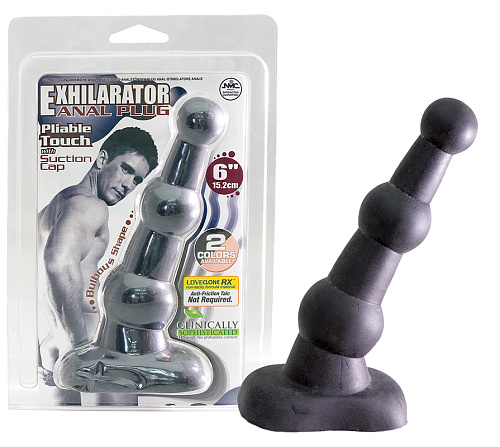 Чёрная втулка с наклоном NMC EXHILARATOR ANAL PLUG 111151 (15,2 см)