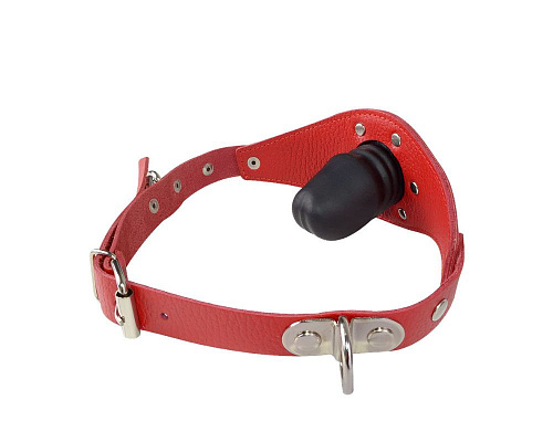 Красный кожаный кляп с фаллосом Sitabella 3099-2