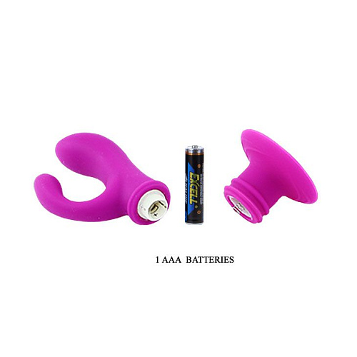 Анальный лиловый вибратор с отростком на присоске Baile Deft BI-014201 (13,5 см)