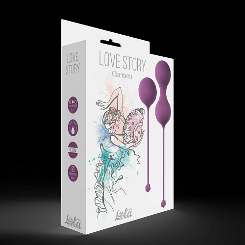 Набор фиолетовых вагинальных шариков Lola toys Love Story Carmen 3011-03lola