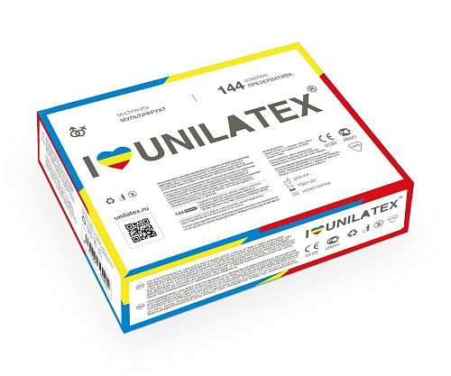 Разноцветные ароматизированные презервативы Unilatex Multifruits №144 (144 шт)
