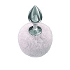 Серебристая анальная пробка с белым пушистым хвостиком Lola toys Twinkle 4018-01lola