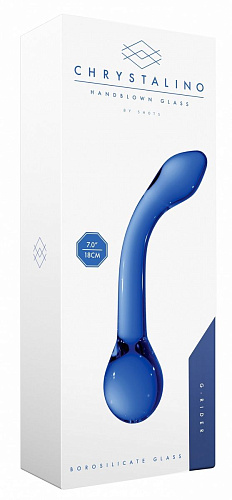 Синий стимулятор из стекла Shots Media BV Chrystalino G-Rider CHR021BLU (18,3 см)