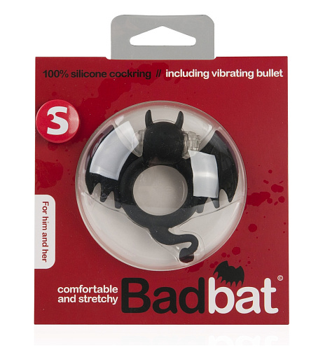 Чёрная вибронасадка на пенис Shots Media BV Bad Bat SLI001