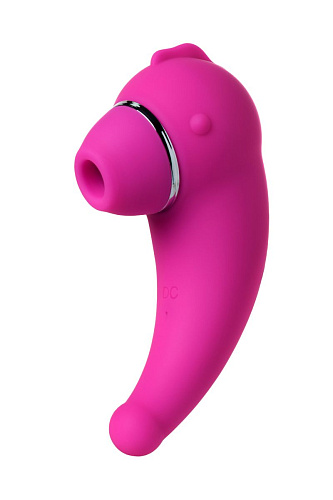 Розовый вакуум-волновой стимулятор клитора с вибрацией ToyFa Dino 119001