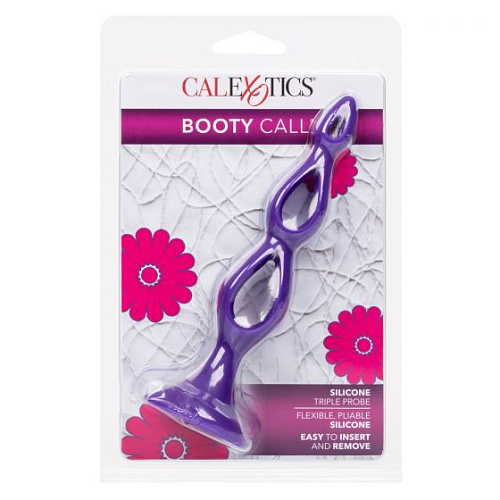 Фиолетовая анальная ёлочка California Exotic Novelties Silicone Triple Probe SE-0393-56-2 (14,5 см)