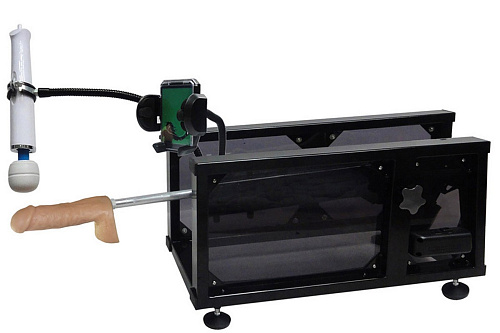 Чёрная секс-машина с фаллической насадкой телесного цвета MyWorld - DIVA Motion 913543