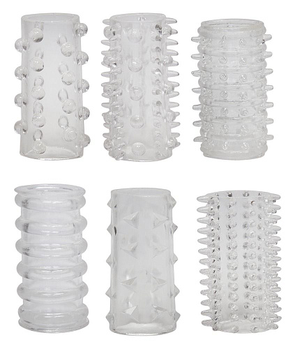 Набор из 6 прозрачных насадок с шипиками Orion Red Roses 05200550000