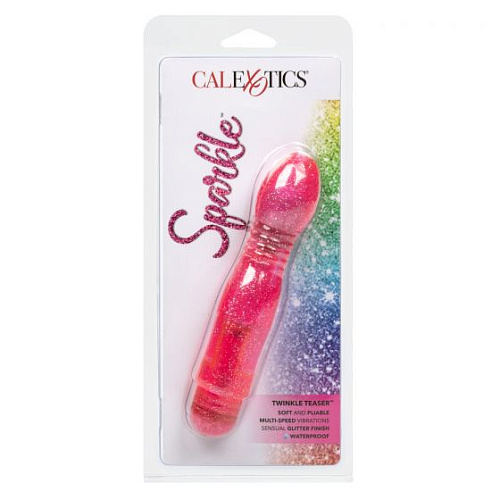 Розовый вибратор с блёстками California Exotic Novelties Twinkle Teaser SE-0795-25-2 (16 см)