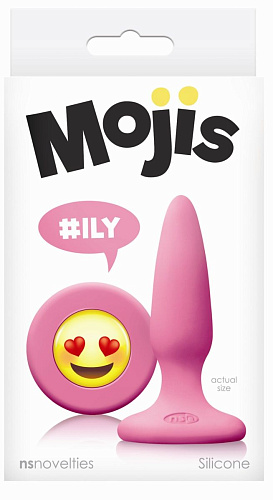 Розовая силиконовая пробка NS Novelties Emoji Face ILY NSN-0511-14 (8,6 см)