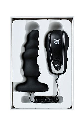 Чёрная анальная втулка с пультом D-PENG Whirlwind DP-18008 (12,2 см)