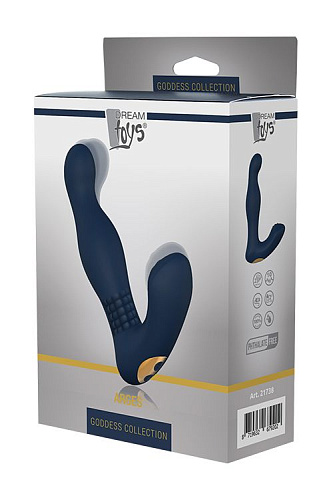 Синий массажёр простаты с 2 моторами Dream Toys ARGES 21738 (15 см)