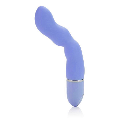 Голубой гнущийся вибратор California Exotic Novelties 10-Function Silicone Pleasure Bendie Wavy G s SE-0868-55-3 (17,8 см)