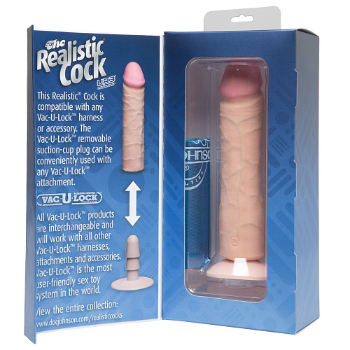 Телесный фаллоимитатор-реалистик без мошонки на присоске Doc Johnson 0276-30-BX (21,8 см)